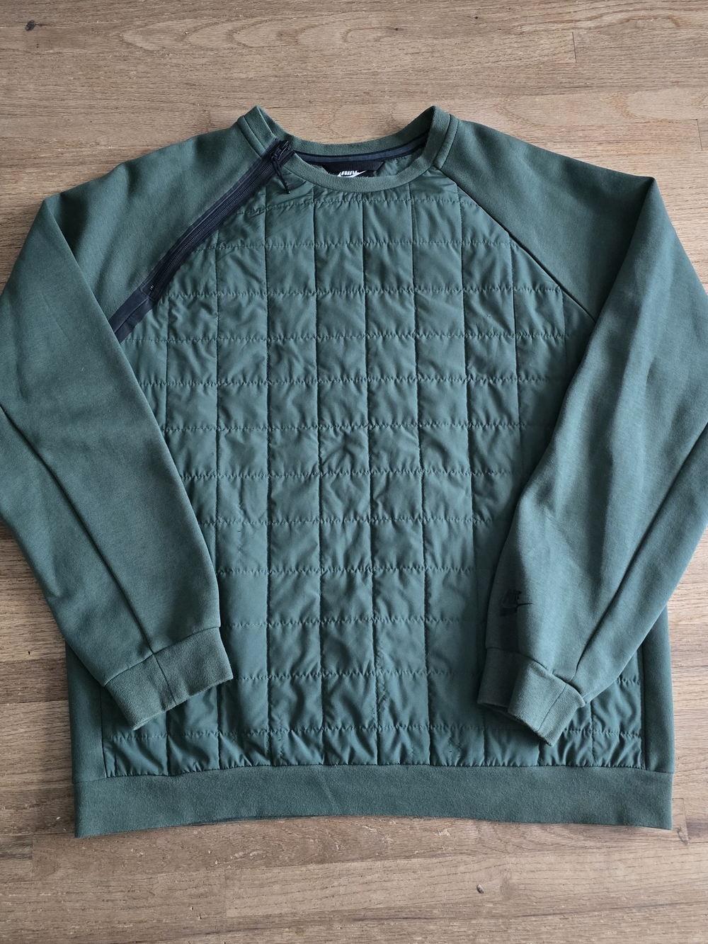 Nike Sportswear Tech Pack Quilted Crew Sweatshirt Green Men's Large BV3697-337